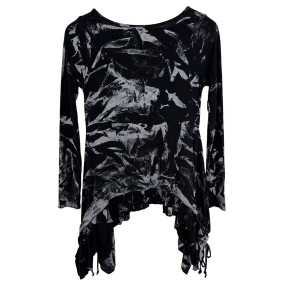 Annie Turbin Womens Sz MEDIUM 2 Super Stretchy Wearable Art Blouse Shirt Top - Picture 7 of 7